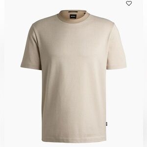Boss Beige Mercerized Cotton Short Sleeve Tee Large